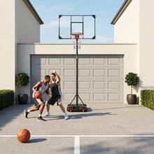 Basketballkorb höhenverstellbar 150–260 cm, Basketballständer mit Rollen für Garten Outdoor - Schwarz - Übersicht 11