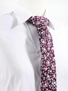 1pc Women's Elegant Valentine's Day Clear Hand-Tied Tie Gift - Purple Floral Hand-knitted - View 4