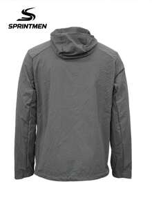 1pc Dark Grey Hooded Men's Casual Jacket, Lightweight & Comfortable, Hooded Drawstring, Outdoor Men's Top, Sporty Style, Machine Washable, Hiking, Camping, Daily Commute, Men's Casual Jacket - Grey - View 8