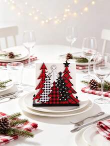 Christmas Tree Napkin Holder, Wooden Cute Christmas Style Cocktail Napkin Box, Farmhouse Modern Style Wooden Napkin Storage Box, Suitable For Office, Hotel, Restaurant, Home, Bathroom, Kitchen, Dining Table Decor - Multicolor - View 9