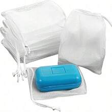 1/10/20pcs Drawstring Soap Mesh Bags, Exfoliating Mesh Soap Storage Bags, Reusable White Soap Pouches, Foaming Bath Cleaning Bags, Suitable For Shower, Bath And Home Bathroom Use - Upgraded Version - View 7