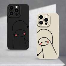 [Phone Case 360 Protection] Phone Case: Lines With Hearts Couple Pattern UV Printing Angel Eyes Soft Phone Case Phone Shell Matte Phone Cover 360 Degree Full Protection For IPhone 11 12 13 14 Pro Max 15 XR X/ XS 7 8 Plus SE For Smartphone - 黑色 - 查看 4