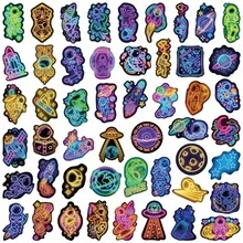 50入卡通霓虹太空人貼紙，趣味太空美學貼紙包，行星貼紙，剪貼簿貼紙，手帳貼紙，大容量乙烯基防水貼紙，適用於水壺、電腦、筆電、手機、行李箱、筆記本、冰箱 - 4 - 查看 5