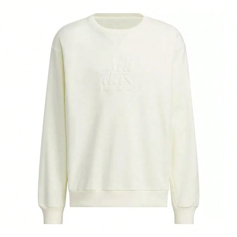 Adidas Sweatshirt Olahraga Kasual Longgar Serbaguna Musim Semi/Musim Gugur Pria Kerah Bulat IT3975 - Putih Susu - View 1