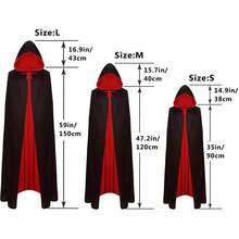 Jubah Berkerudung Vampir Bolak-balik Jubah Penyihir Kostum Halloween | Unisex | Dua Lapisan Bolak-balik | Topeng | Kostum Cosplay | Retro Renaissance Abad Pertengahan | Mudah Dipakai - MultiWarna - View 2