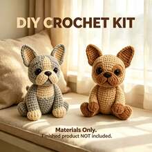 1pc Bulldog Brothers Crochet Kit (Materials Only, Simple Hand Crochet Required), DIY Kit For Beginners, Includes Step-By-Step Guide And English Instructions, Cute Design, Home Decor, Creative Gift For Birthday And Holiday, Christmas - DIY Crochet Kit - View 7