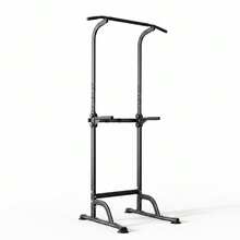 Multi-Function Power Tower Pull Up & Dip Station – 10-Level Adjustable Height, Heavy Duty Steel Frame, 330 Lbs Capacity, Chin Up, Knee Raise & Push Up Bar For Home Gym Strength Training – Black - Black - View 4