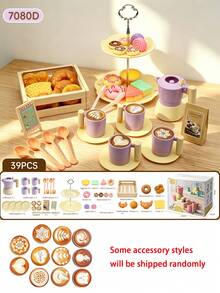 Set Pesta Teh Anak Perempuan 39 Buah, Set Teko Realistis, Mainan Dapur Bermain Waktu Minum Teh Putri, Termasuk Teko dan Cangkir, Cocok untuk Hadiah Ulang Tahun, Paskah, untuk Anak-anak dan Balita - MultiWarna - View 9