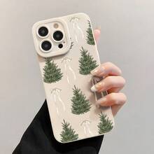Phone Case: Merry Christmas Tree Bow Design Heartfelt Phone Case, Full Shockproof Fashion Phone Case, Suitable For IPhone 17 16 E 16 15 14 13 12 11 87 Pro Pro Max Plus XXs Xr Xs MAX, Camera Protection, Phone Case Protection, Gift, Phone Case - Antique White - View 2