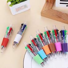 Mini 4 Colors Multicolor Retractable Ballpoint Pens 2Pcs Set, Random Color Portable Pocket Multi Color Press Pen For Student Office Journal Stationery - Color Style Randomized - View 1