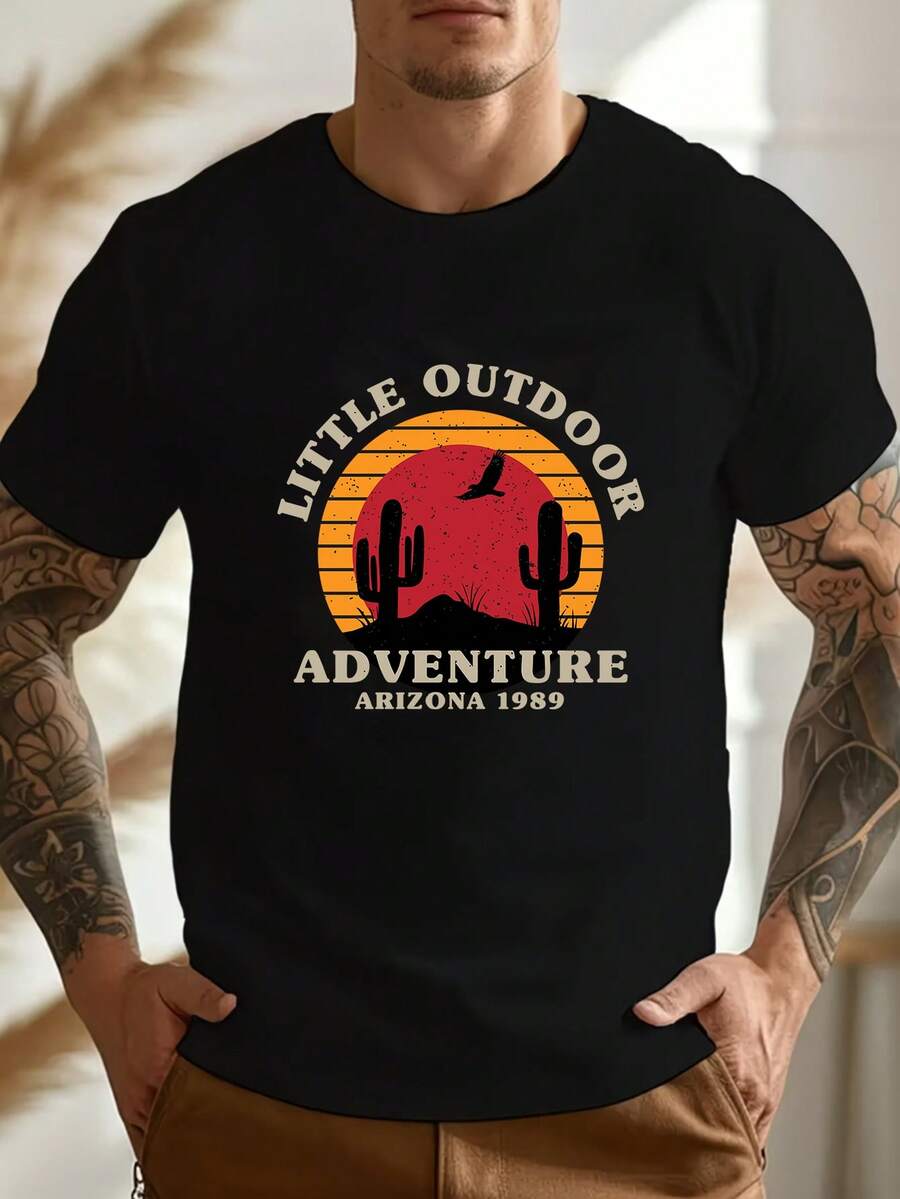 Men T-Shirts - 黑色 - 查看 1