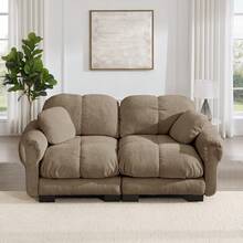 Sofa Brown Made Of Chenille For Living Room - 棕色雙人座 - 查看 2