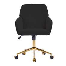 Adjustable Office Chair - Adjustable Black Velvet - Black - View 7