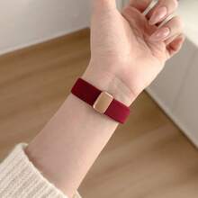 1件磁吸彈性尼龍環錶帶，兼容 ，女款運動風，38mm 40mm 41mm 42mm 44mm 45mm 46mm 49mm - 酒紅色 - 查看 4
