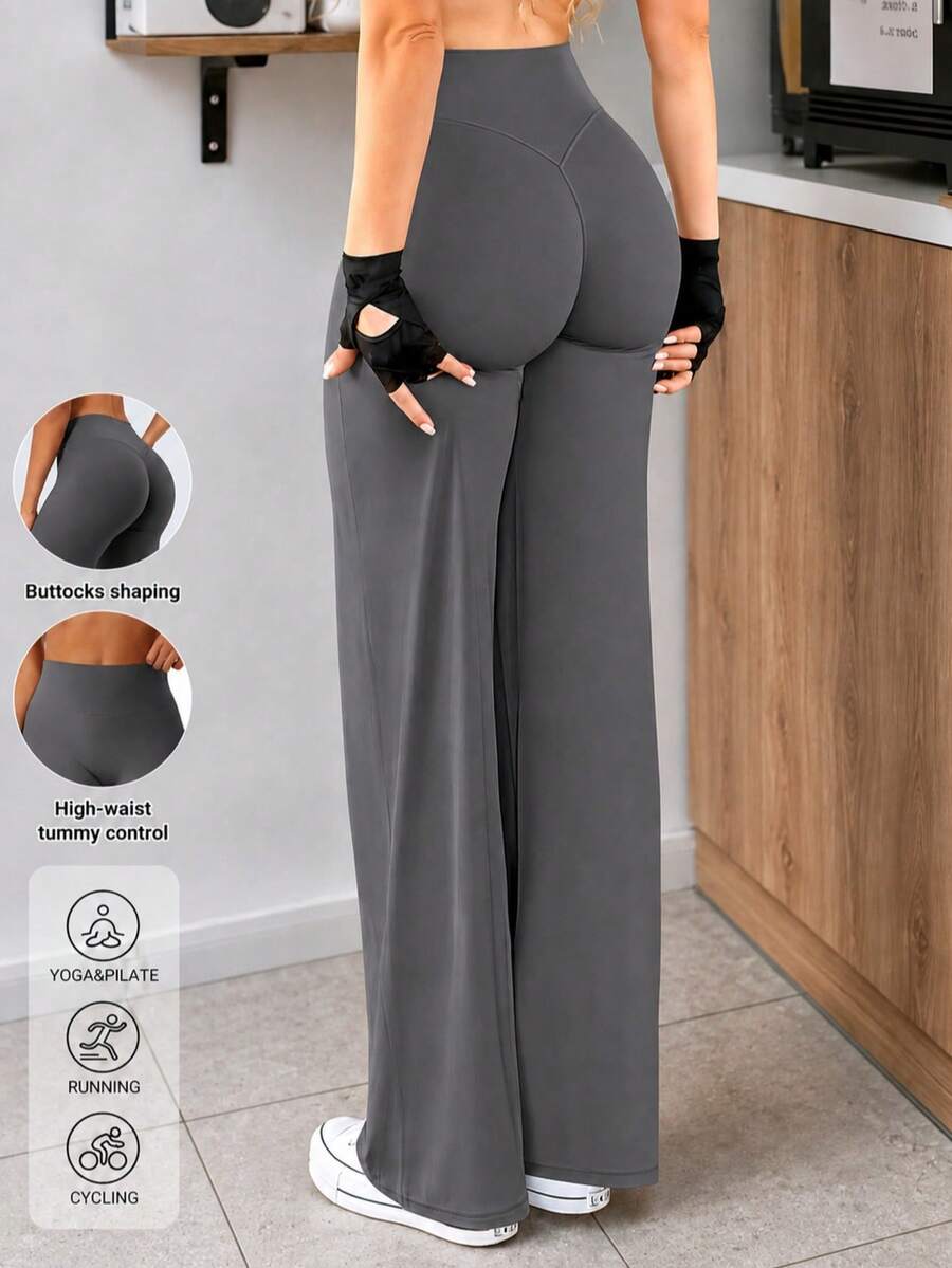 YEOREO Womens No Front Seam Straight Leggings 31.5" High Waist Buttery Eddiy Gym Yoga Pants Winter Leggings For Women Fall Straight Leg Workout Leggings - 深灰色 - 查看 1