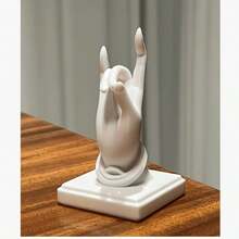 Buddha Hand Shaped Incense Holder, Minimalist White Aromatherapy Stand, Zen Decor Craft For Living Room And Tea Room - 1PC - View 3