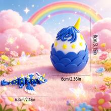 Set Model Naga Unicorn Cetak 3D Lucu + Telur Naga, Figur Mainan Plastik, Dekorasi Meja, Patung Hiasan, Hadiah Liburan - MultiWarna - View 4