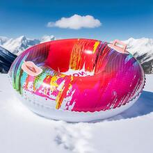 Thickened Double-Layer Bottom Sled Tube, Sturdy Handle, Winter Outdoor Fun Sled Toy, Suitable For Family Use - Multicolor - View 4
