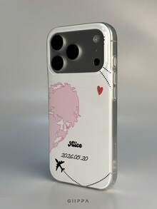 GIIPPA 1件客製化情侶姓名手機殼，個性化手機殼，適用於 iPhone 18/17/16/15/14/13/12/11 Pro Max Air，返校禮物、畢業禮物、情人節禮物、生日禮物 - 彩色 - 查看 3