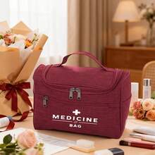 [Toiletry Bag] Medical Cross Print Hook And Loop Large Capacity Toiletry Bag, Multi-Compartment Storage Bag, Designed For Healthcare Workers And Office Workers, Portable Makeup Bag Suitable For Business Travel, Daily Commute And Home Use, Multi-Functional Travel Toiletry Bag - Square 2 - View 13