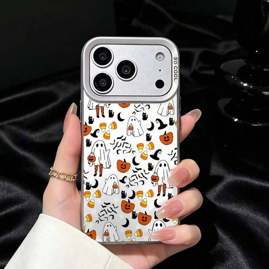 Halloween Ghost Pattern For IPhone 17 Air 16 15 14 13 12 11 Pro Max Plus Shockproof Plating Matte Cover Phone Case FJVT - 004 - 查看 1
