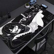 Japan Anime Girl Mousepad, Extra Large Desk Mat, Office Pc Computer Accessories Mouse Pad, Gaming XXL Keyboard Mat, Non-Slip Desk Mat, For Home And Office, Black White Extended Painting Mouse Mat Carpet - View 3