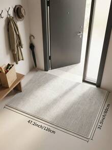 1pc Light Gray Minimalist Living Room Rug, Suitable For Kitchen, Dining Room, Bedroom, Room Holiday Decor, Indoor/Outdoor, Office, Lobby, Anti-Slip Doormat, Bathroom Rug, Hallway, Study Gaming Area Rug - Light Grey - View 18