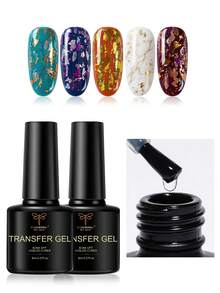COLOURSMILE Starry Sky Foil Transfer Gel, Stiker Foil Kuku Perekat Kuat, Gel Perawatan Kuku yang Dikeringkan dengan Lampu LED - Clear - View 4