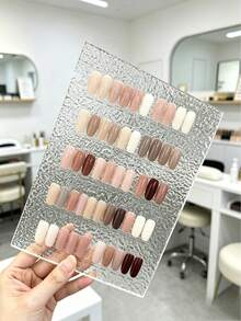 1pc Acrylic Nail Art Display Board, Water Ripple Pattern Press-On Nail Color Card Holder, Reusable Nail Sample Display Tray, Suitable For Nail Salon And Nail DIY - Multicolor - View 1