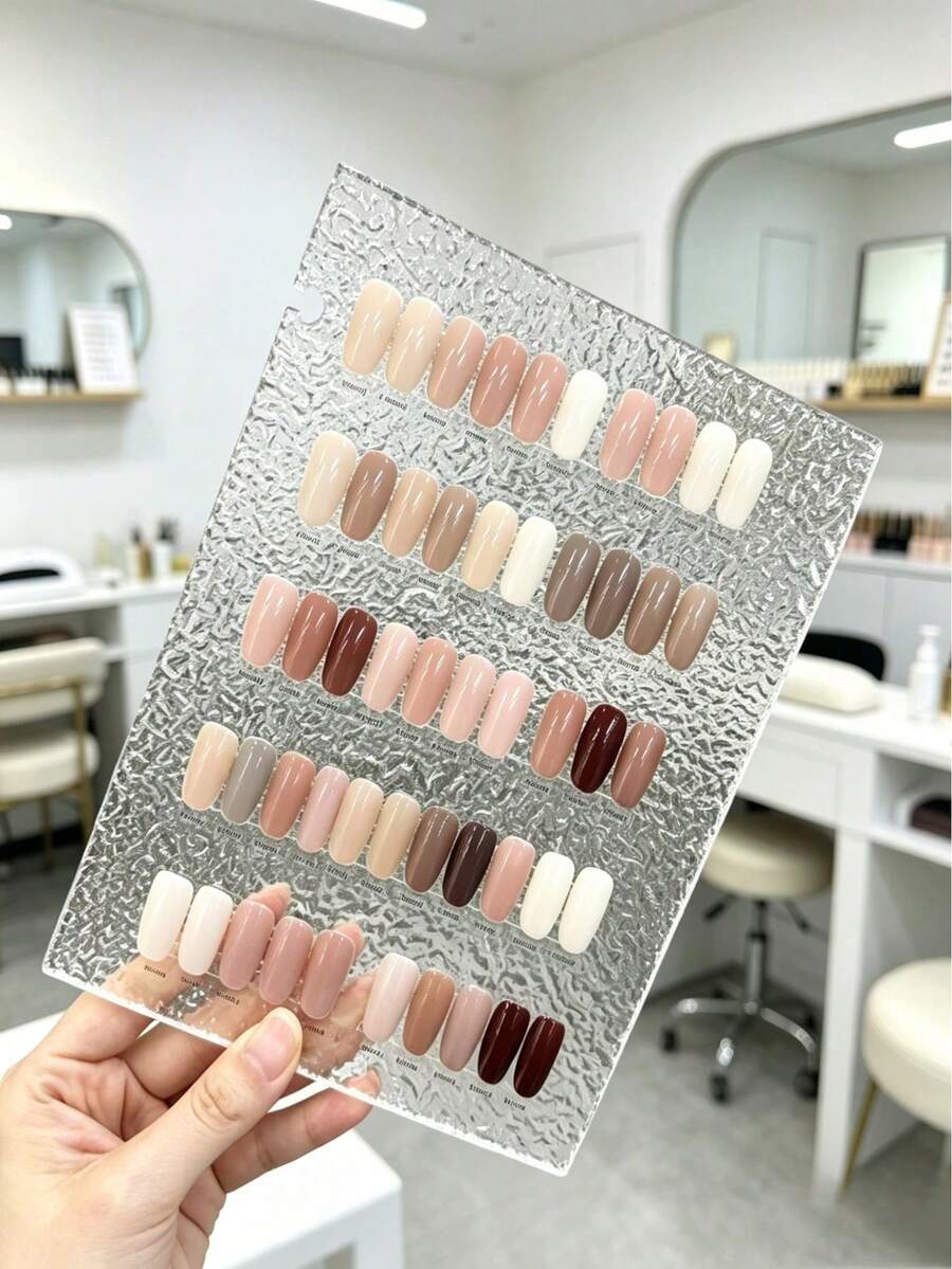 1pc Acrylic Nail Art Display Board, Water Ripple Pattern Press-On Nail Color Card Holder, Reusable Nail Sample Display Tray, Suitable For Nail Salon And Nail DIY - Multicolor - View 1