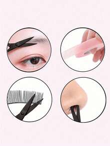 2/1pc Silver Sharp Stainless Steel Pointed Eyebrow Scissors, Suitable For Facial Hair, Eyebrows, Nose Hair, Beard Trimming, Portable Mini Beauty Tool, Suitable For Travel, Bedroom, Vanity, Gift For Friends - Multicolor - View 2