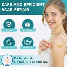 Silicone Scar Sheets, Silicone Scar Tape(5.7" X 1.57" 10 Pcs), Silicone Scar Sheets For Surgical Scars, Keloid Bump Removal, Stretch Marks Removal, C-Section, Burn Et - 10 PCS - View 6