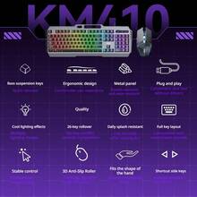 AOC KM410 Wired Gaming Keyboard And Mouse Set, Mechanical Feel, 104 Keys, Office Computer Keyboard Set, Metal Panel, Ergonomic Design - View 2