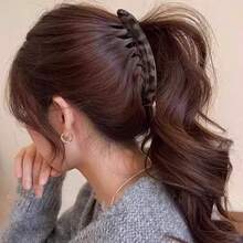 1pc Large Women's Banana Hair Clip With Back Comb, Suitable For Ponytail, Vertical Twist Hair Accessory - Multicolor - View 8