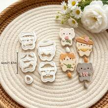 5Pcs Cute Cartoon Kitten Theme Polymer Clay Cutters Set Lovely Cat Shapes Clay Molds DIY Handmade Earring Pendant Jewelry Craft Supplies - 5pcs - View 9