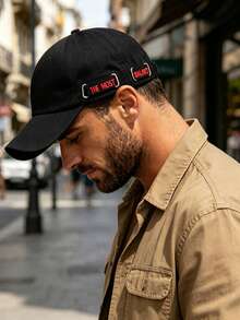 Unisex Side Letter Baseball Cap, Windproof, Sun Protection, UV Protection, 3D Design, Foldable, Fashionable, Versatile, Elegant, Soft And Comfortable, Breathable, Multi-Functional, Flattering, Face-Slimming, Suitable For Beach, Outing, Hiking, Cycling, Travel, Commuting, Outdoor, Street, Dating, Trekking And Various Occasions - A - View 5