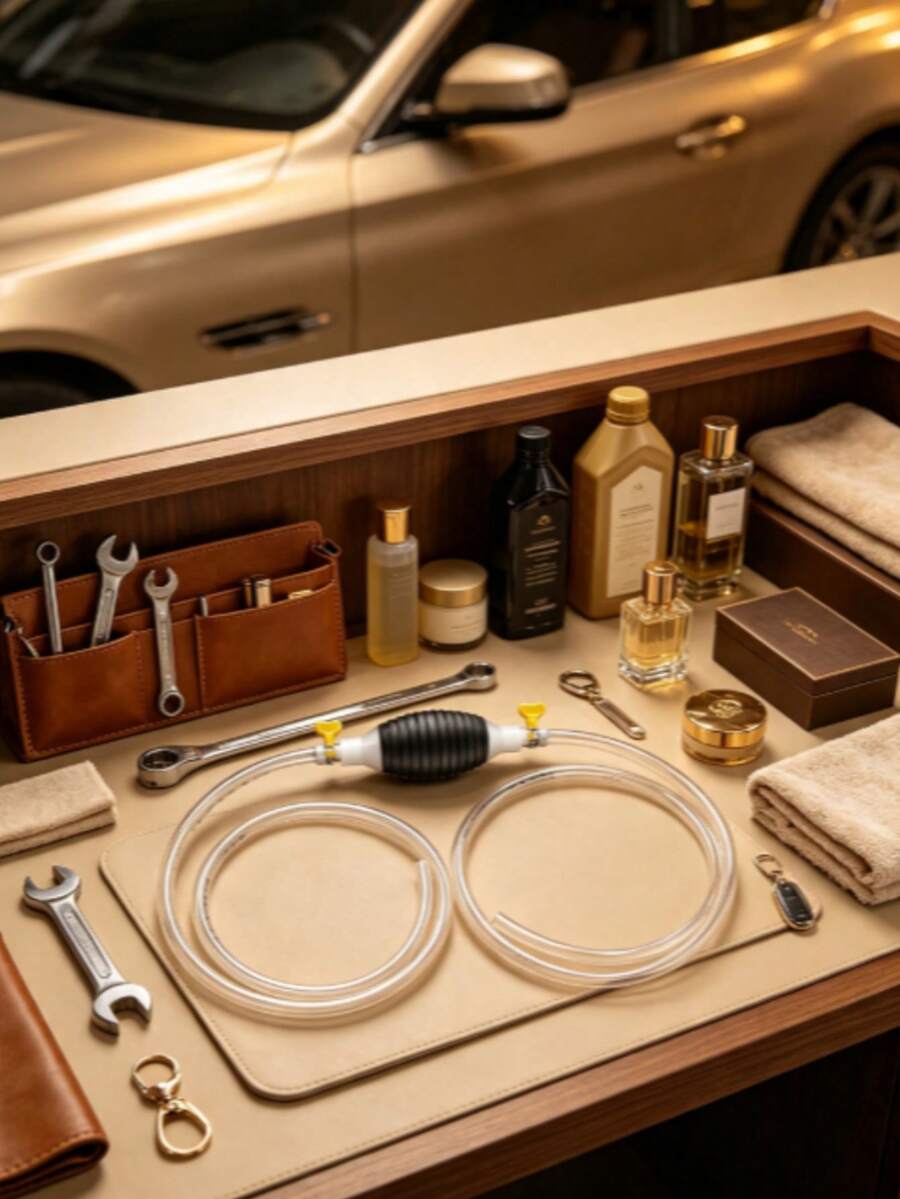 1pc 1.5m Complete Oil Extraction Kit, Air Bladder Pressure Suction Type, Equipped With 1.5m Extended Transparent Hose, Pressure Air Bladder And 2 Stainless Steel Fixing Clips, Suitable For Car And Fuel Tank Oil Extraction - A - View 1