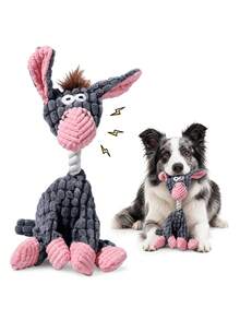 1pc Soft Fabric Squeaky Crinkle Plush Pet Chew Toy, Battery-Free Interactive Dog Training Toy, Durable Reinforced Chewing Accessory, Suitable For All Sizes Of Dogs With Strong Chewing Habits, Puppy Teething Supplies, Daily Companion Toy - Multicolor - View 13