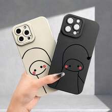 [Phone Case 360 Protection] Phone Case: Lines With Hearts Couple Pattern UV Printing Angel Eyes Soft Phone Case Phone Shell Matte Phone Cover 360 Degree Full Protection For IPhone 11 12 13 14 Pro Max 15 XR X/ XS 7 8 Plus SE For Smartphone - 黑色 - 查看 2