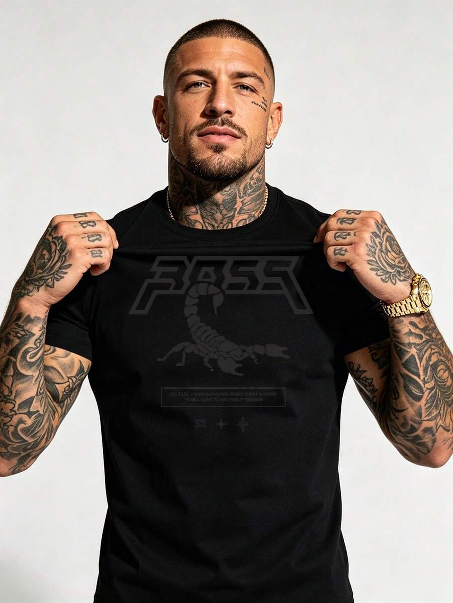 Men T-Shirts - 黑色 - 查看 1
