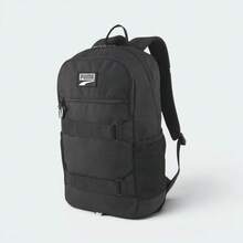 Puma Deck Backpack Black 28L FREE UK DELIVERY Weatherproof Material Horizontal Straps With Hood And Loop Everyday Use 076905-01 - Black - View 2