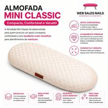 Almofada Apoio de Mão Braço Manicure Unhas Mini Classic Web Sales Nails - Branco Bling - Visão 4