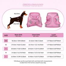 Pechera Arnés Transpirable Cómodo Con Correa Para Perro Gato - Rosa - Ver 3
