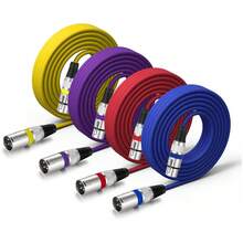 4PCS, Multi-Specification XLR Microphone Cable, XLR Audio Cable, Balanced Microphone Patch Cable, Suitable For Microphone Audio Mixer - XLR Male To Female 3-Pin Balanced Stage Patch Cable, 25FT/15FT/10FT/6FT/3FT, Birthday Gift, Gift, Party - Multicolor - View 1