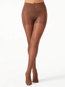 1pc Women's Tummy Control Butt Lifting Shaping Nylon Blend Elastic Slim Fit Sexy Fashion Tights, Suitable For Daily Wear And Date Night - Coffee Brown - View 2