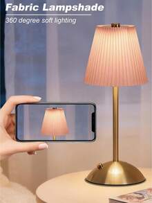 1PC Fabric & Metal LED Desk Lamp, USB Rechargeable, Minimalist Design, Fabric Lampshade, Suitable For Bedroom Lighting, Retro Style Restaurant Decor Atmosphere Table Lamp, Bedroom Bedside Lamp, Bedside Lighting, Atmosphere Lighting, Modern Lighting, Minimalist Design, Metal, Decorative Lamp Night Light - Multicolor - View 8
