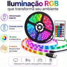 Fita Led 5 Metros Rgb 2835 + Controle Remoto E Fonte Tensão de operação - 1 unidade - Visão 5