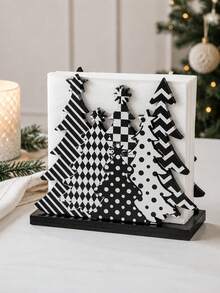 Christmas Tree Napkin Holder, Wooden Cute Christmas Style Cocktail Napkin Box, Farmhouse Modern Style Wooden Napkin Storage Box, Suitable For Office, Hotel, Restaurant, Home, Bathroom, Kitchen, Dining Table Decor - Multicolor - View 12