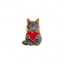 Cute Cat Holding Red Heart Lapel Enamel Pins And Brooches Badge Pins For Backpacks Bags Backpack Cool Decoration Friend For Gifts - Multicolor - View 13