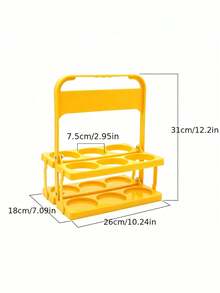 Foldable Plastic 6-Pack Beer & Beverage Carrier - Portable, Lightweight, Sturdy, With Handle, Suitable For Canned & Bottled Beverages (Coffee, Tea, Milk, Etc.); Perfect For Daily Use, Parties, Beer Festivals & Picnics - Multicolor - View 10